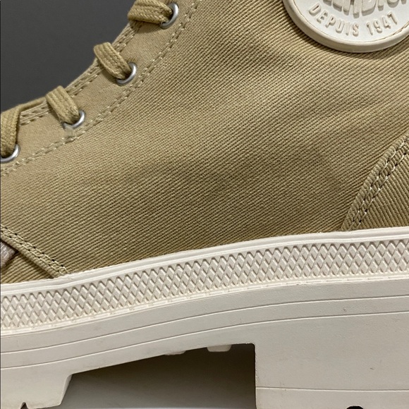 Palladium Beige Lace-Up High Top Athletic Boots Size 7 - Picture 15 of 16